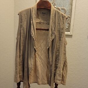FLAX Linen Women's Tan Vest